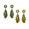 Overlay Earrings, Lime or Yellow