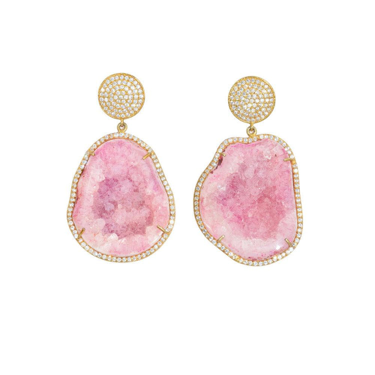 Pink Geode Drop Earrings