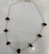 Black Onyx 14kt Gold Hearts Necklace