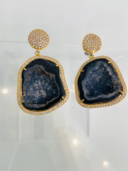 Black Geode earrings