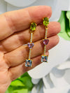 Semi-Precious Mini Earrings Peridot, Amethyst and Aquamarine