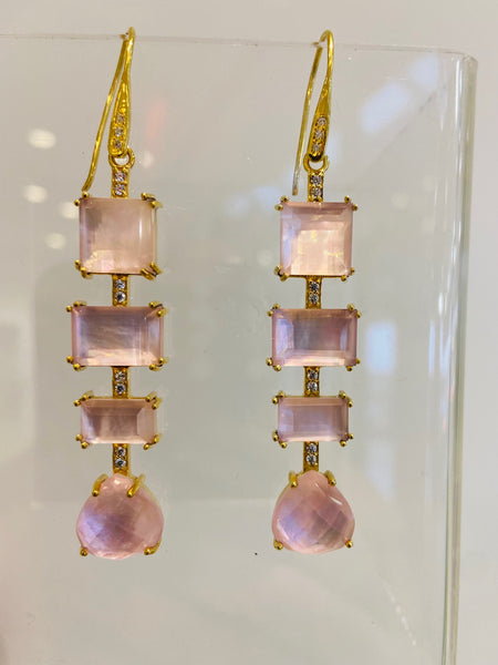 Pink iridescent earrings