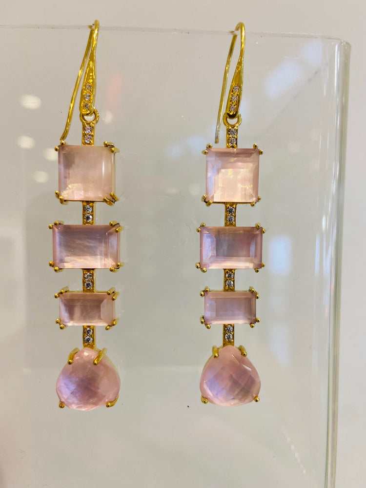 Pink iridescent earrings