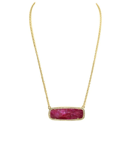Ruby Jade Rectangle Necklace
