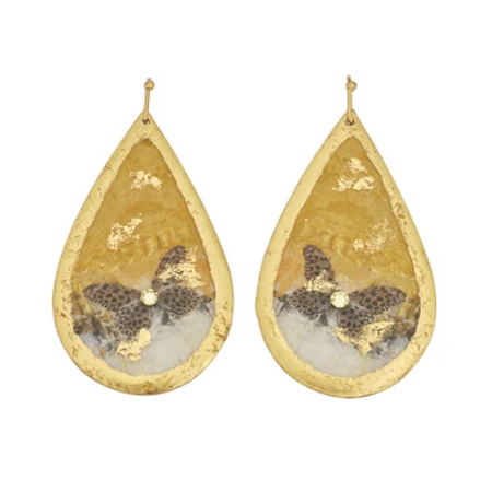Gold Rush Butterfly Teardrop Earrings by Evocatuer