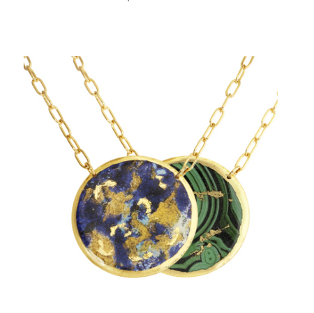 Malachite - Lapis Double Sided Necklace by Evocatuer