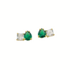 Cubic Zirconia Earrings - Clear and Emerald