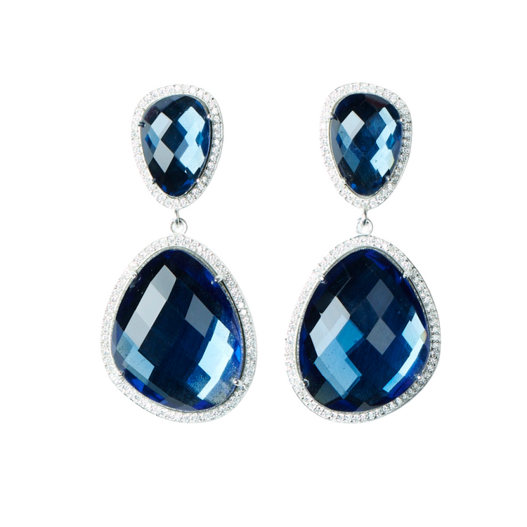 Glimmer and Glow Freeform Drop Earrings - Sapphire Blue