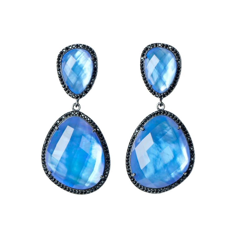 Glimmer and Glow Freeform Drop Earrings - Azure Blue