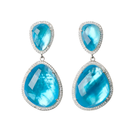 Glimmer and Glow Freeform Drop Earrings - Aegean Blue