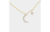 Crescent Moon and Starburst Pendant Necklace