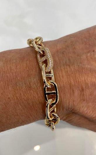 Large Link Pave Bracelet