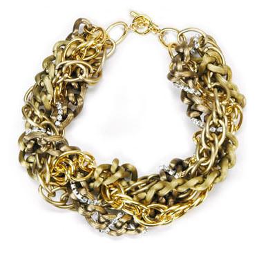 multi chain and rhinestone necklace