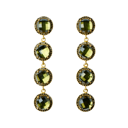 Glimmer and Glow 4-Stone Drop Earrings - Olive Mist