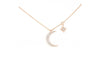 Crescent Moon and Starburst Pendant Necklace