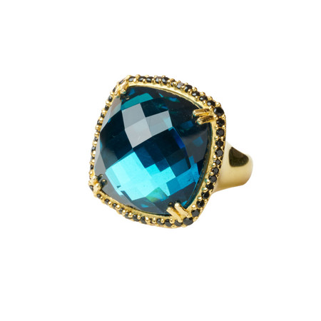 Oversized cocktail ring - Peacock Blue