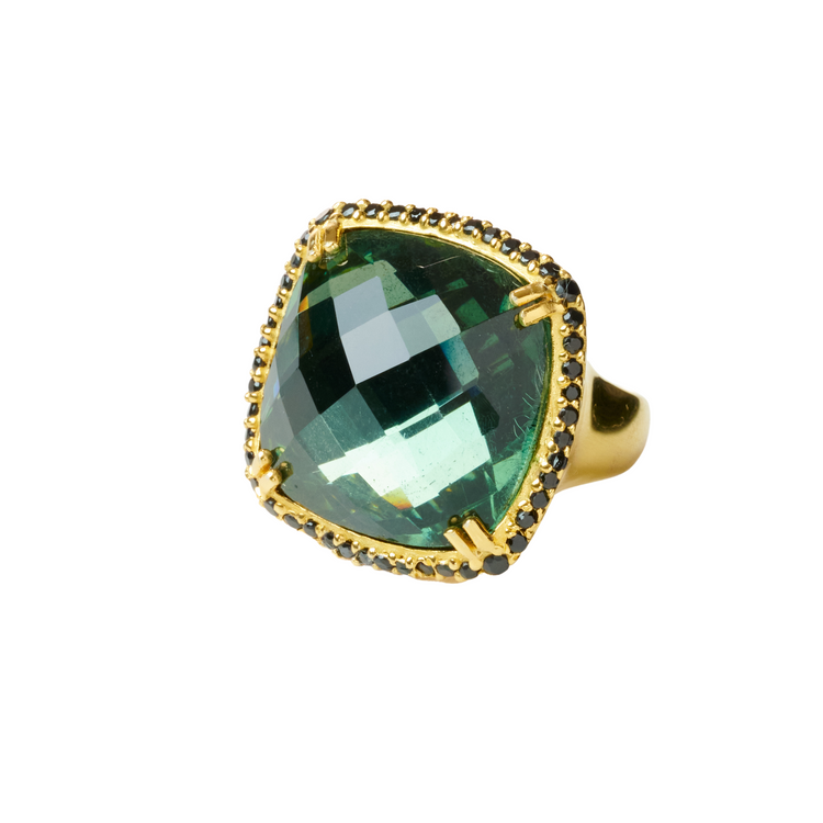 Oversized cocktail ring - Green Pyrite